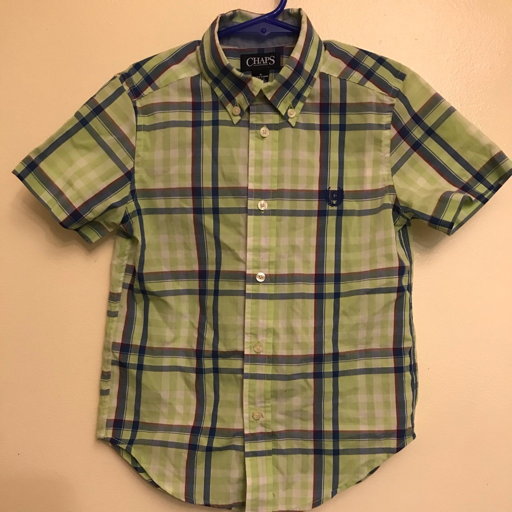 CHAPS boys  short sleeves button up  shirt